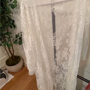 Elegant White Lace Swim Coverup
